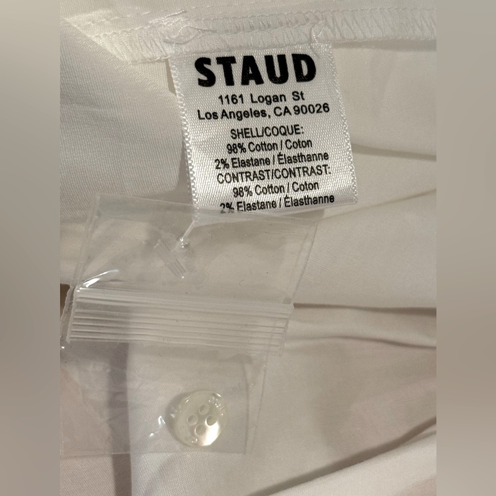 STAUD NWT Stunning White Buttoned Ruffled Bishop Sleeve Maxi Sundress - Picture 10 of 13